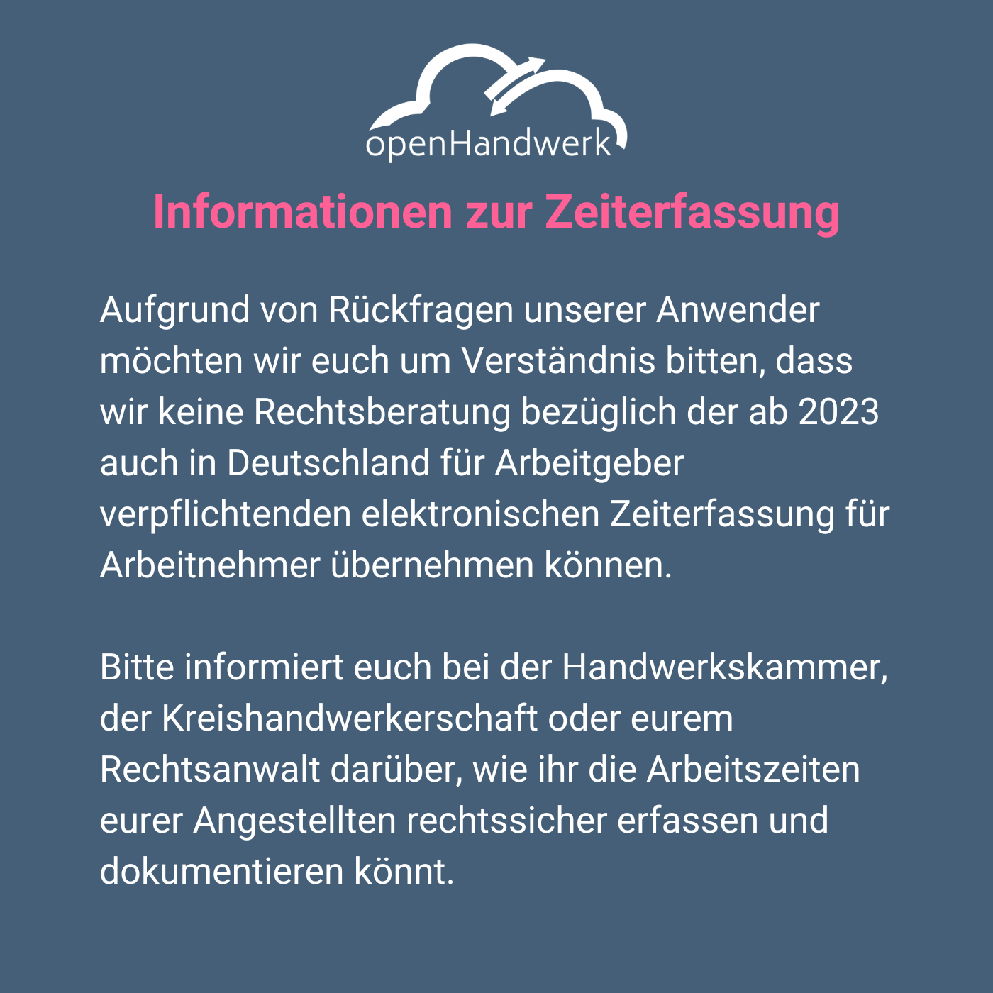Rechtsfragen klären zur Zeiterfassung