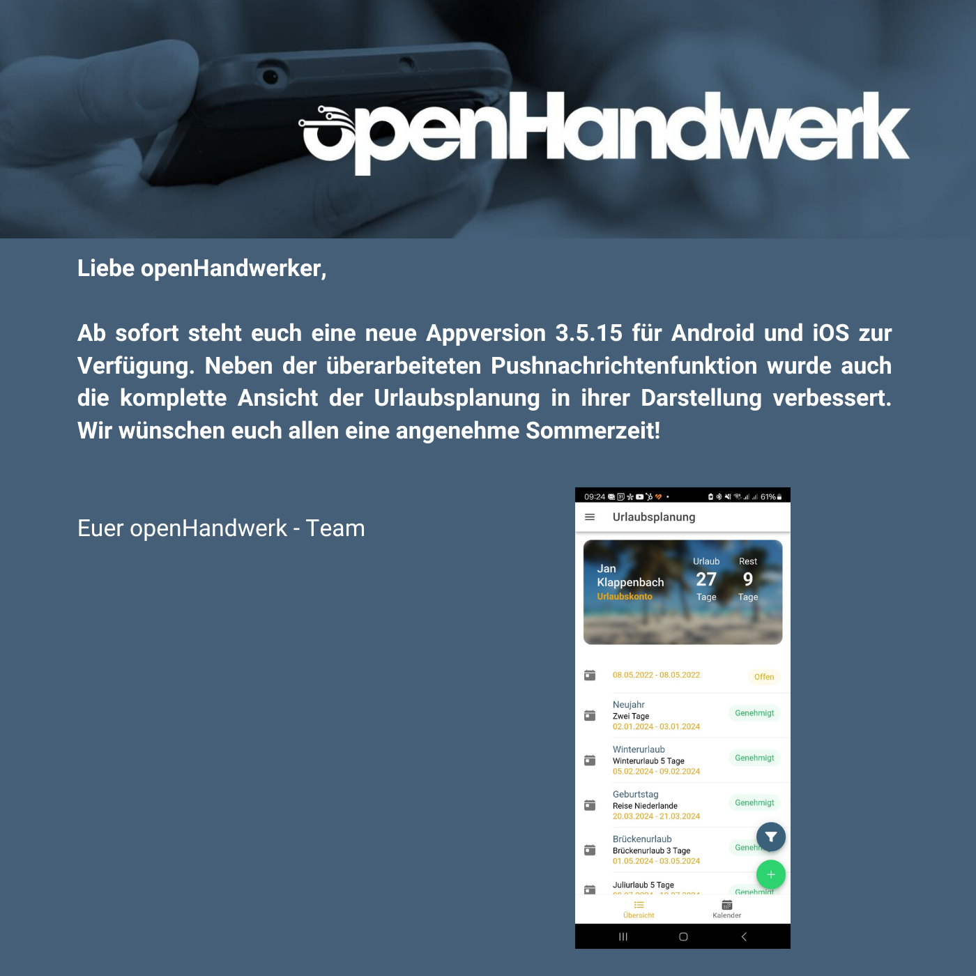 Neues Appupdate 3.5.15